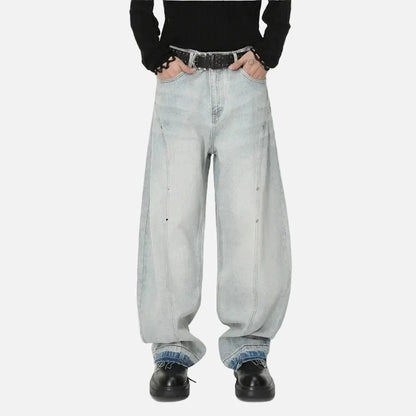 Trendy Casual Distressed Wide Leg Denim Jeans