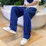 Wide-leg Wavy Pattern Pleated Pants