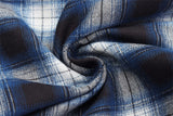 Long-sleeve Star Patch Lapel Plaid Shirt