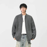 Cozy Ribbed Knit Mock Neck Cardigan