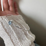 Blue Stone Geometric Punk Bangle Bracelet
