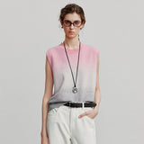 Women Vintage Cool Vibrant Summer Knit Casual Sleevless T-Shirt