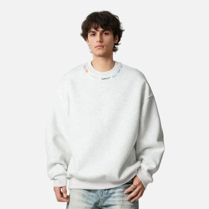 Rainbow Letter Embroidery Crewneck Sweatshirt
