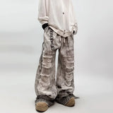 Modern Worn-Out Design Loose Wide Leg Jeans
