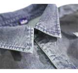 Vintage Camouflage Splicing Denim Shirt