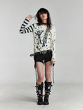 Gothic Patchwork Graphic Long Sleeve T-Shirt