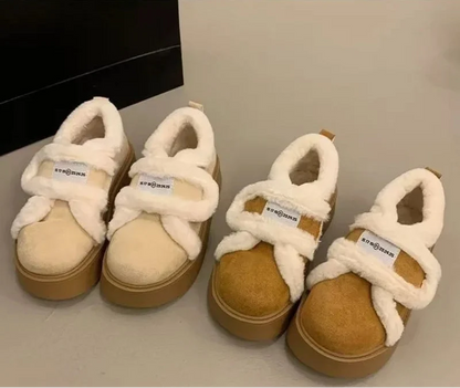 Cozy Furry Platform Loafers Shoes