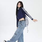 Stand Collar Long-sleeved Sweatshirt