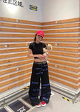 Streetweear Letter Print Baggy Wide Leg Sweatpants