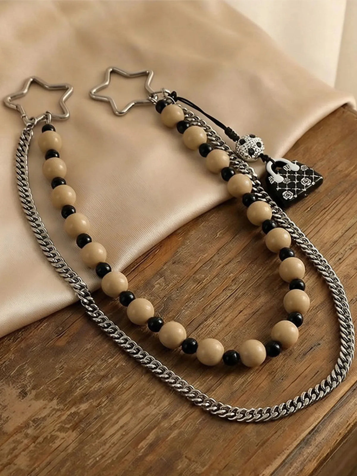 Handmade Acrylic Beads Stainless Steel Waist Chain