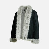 Breathable Single Breasted Faux Fur Jacket