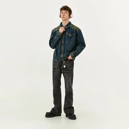 Streetwear American Style Old Washed Denim Jacket