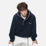 Streetwear Hip Hop Heavyweight Half Breasted Hoodie