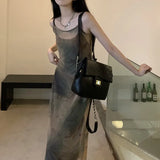 Vintage Tie Dye Mesh Gothic Dress