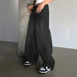 Trendy High Waist Wide Leg Ripped Jeans