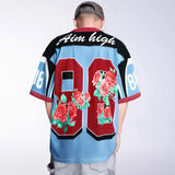 Insulated Mesh Oversized Floral Graphic Sport T-Shirt