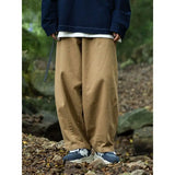 Retro Japanese Solid Color Elastic Pants