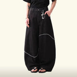 American Style Retro Loose Fit Embroidered Jeans