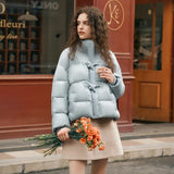 Stylish Winter Sweet Star Button Puffer Jacket