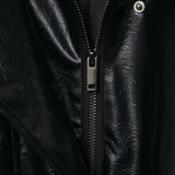 Vintage Gothic High Neck Zipper PU Leather Jacket