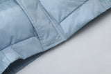 Pleated Heart Stand Collar Puffer Jacket