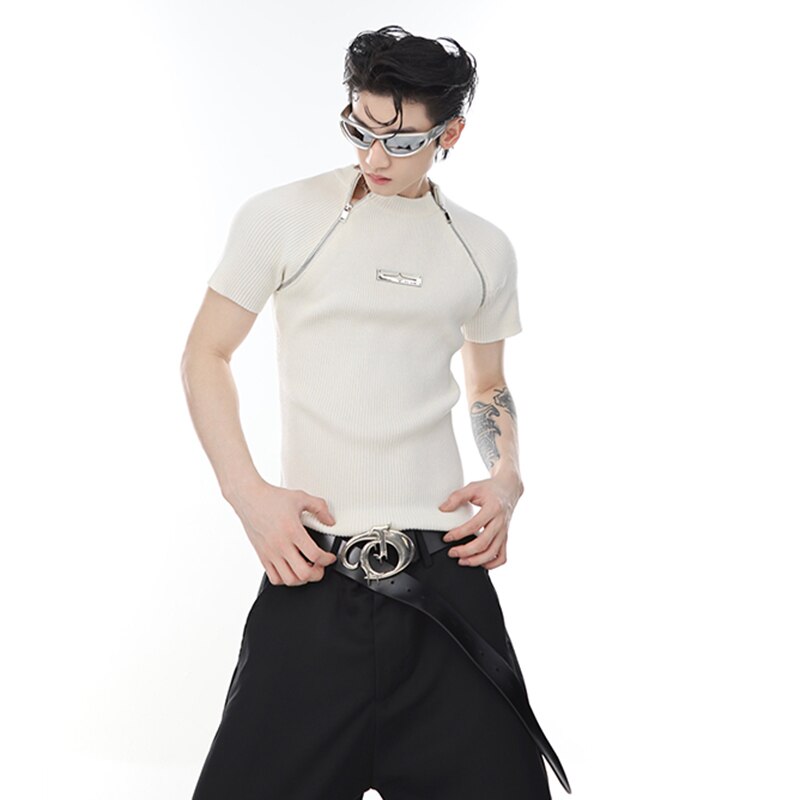Y2K Slim Fitting Knitted T-shirt