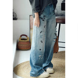 Vintage Distressed White Western Jeans