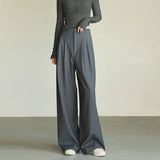 Classic Comfort Draping Effect High Waist Wide Pants