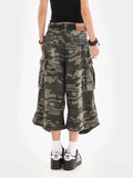 Camouflage Loose Cargo Shorts