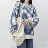 Vintage Women Neck Loose Sweatshirt