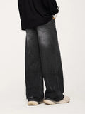 Flared Wide-Leg Black Denim Jeans