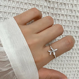 Women Cool Silver Crystal Aircraft Ring