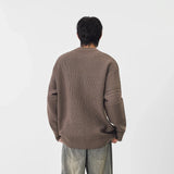 Cozy Textured Striped Crew Neck Sweater