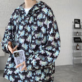 Cool Vintage Floral Printed Loose Hoodie