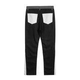 Black Gray American Style Embroidered Stacked Jeans