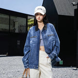 Trendy American Motorcycle Denim Jacket