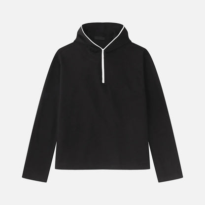 Minimalist Korean Style Lightweight Zip Hooded Sweatshirt