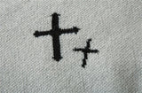 Gothing Vintage Heart Cross Torn Knitted Sweater