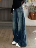 Street Denim High Waist Loose Wide Jeans