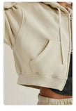 Women's Fleece Zip-up Cropped Hoodie