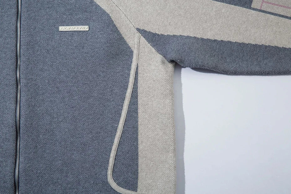 Raglan Sleeve Zip-Up Sweater