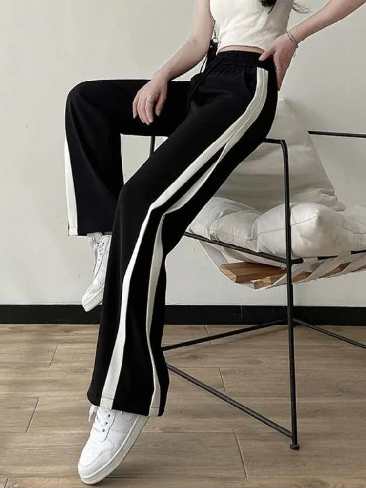 Striped Panelled Loose Pants