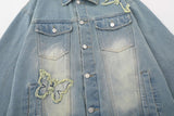 Embroidery Butterfly Denim Jacket