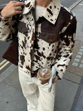 Women Cool Stylish Printed Collar Jacket