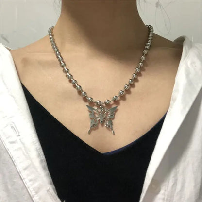 Butterfly Stainless Steel Pendant Necklace