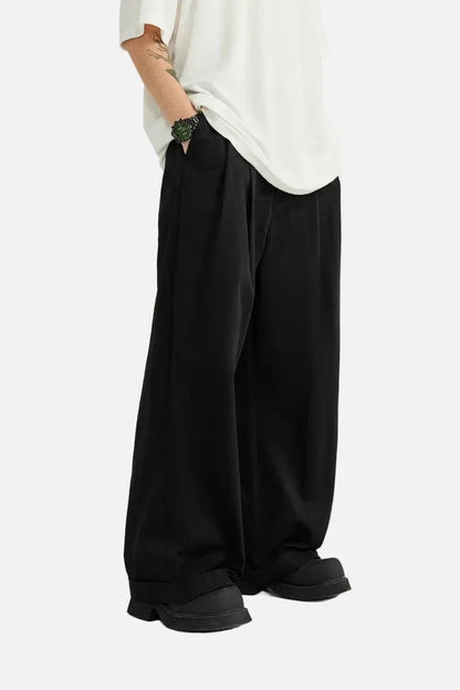 Loose Retro Solid Pants