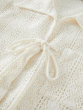 WOmen Hip Hop Chic Lace Detail Knit Cover-Up Cardigan