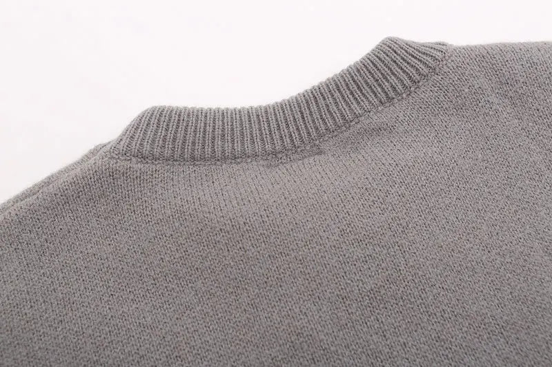 Ripped Knitted Letters Sweater