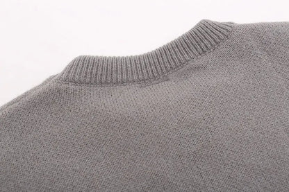 Ripped Knitted Letters Sweater