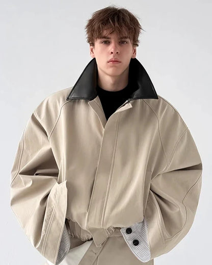 Flattering Chic Pocket Splicing Collar Jacket